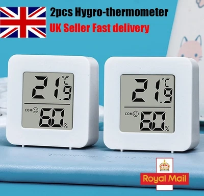 VAIKBY 2pcs Digital Thermometer Hygrometer Temperature Humidity Monitor Sensor Indoor