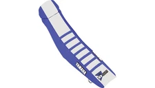 Dcor Seat Cover - Blue Sides - White Top with Blue Ribs Motorcycle Street Bike