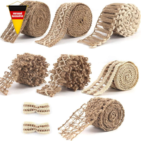 Vgoodall 7 Rollen Juteband Mit Spitze, Vintage Spitzenband Set FüR Hochzeit Deko