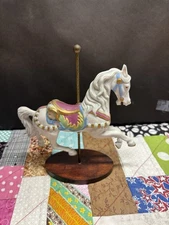 Franklin Mint World Of Carousel Horses German Horse Pink Yellow Saddle