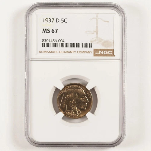 1937-D Buffalo Nickel 5c MS67 NGC *Vibrant Coin with a Golden Hue!!! 31178