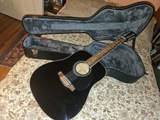 12 String Acoustic Guitar, Black Dreadnaught ...