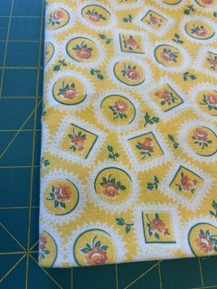 Vintage Yellow Rose Vignette Feedsack Cute Novelty Small Scale Full Size Fabric
