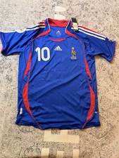 adidas France Zinedine Zidane #10 Men's Soccer Jersey Size L Blue/Red/White