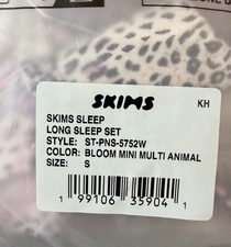 SKIMS SLEEP LONG SLEEP SET IN BLOOM MINI MULTI ANIMAL PRINT SIZE SMALL NWT   