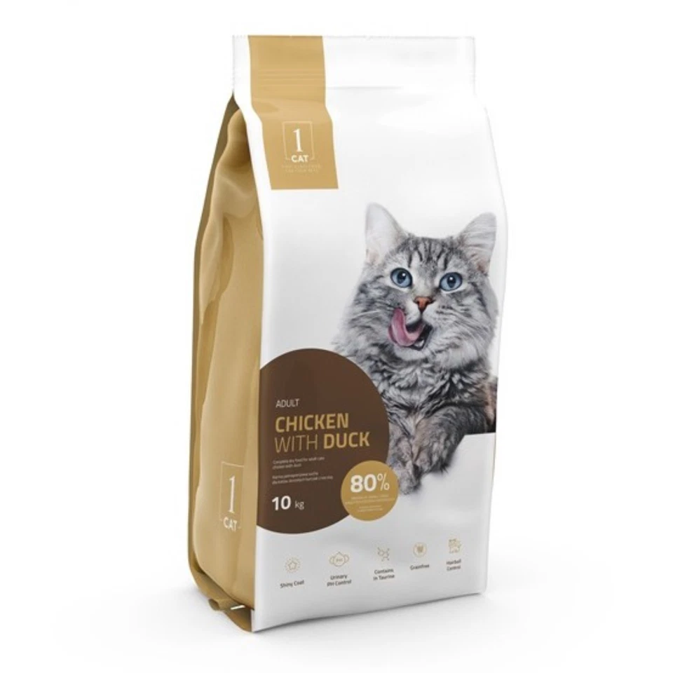 Getreidefreies Trockenfutter Katze 10 kg mit Huhn Ente Katzenfutter 1 CAT - Bild 4 von 4