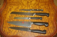 5 Twin Henckels Knives Chef, Two Utilities, Bread, Parer Mismatched Set