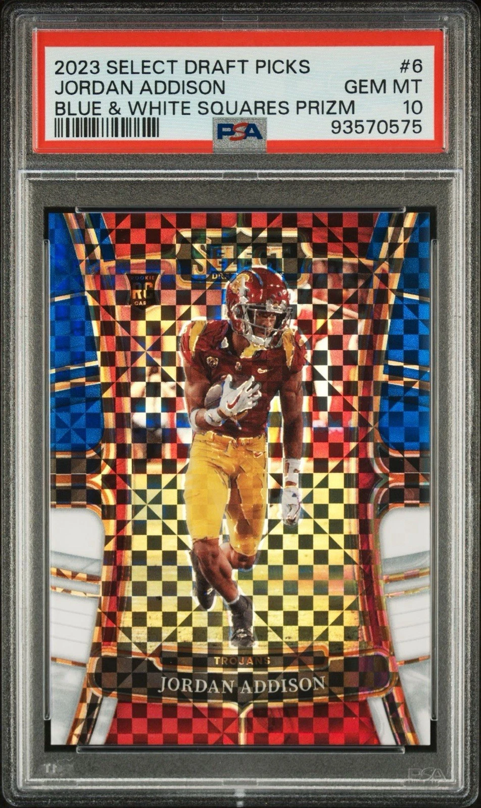 Jordan Addison Panini Select Draft Picks #6 Blue & White Squares