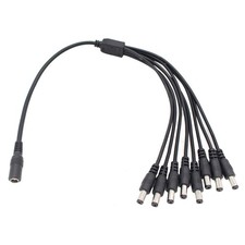 DC Power Splitter Cable 1 Female to 8 Male 5.5x2.1mm 12V 5A for CCTV LED Strip