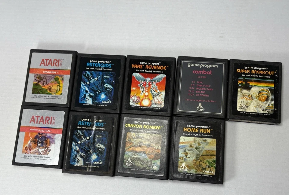 Lot Of 9 Vintage Atari 2600 (ect.) Games UNTESTED As Found Various Conditions - Image 2 of 2