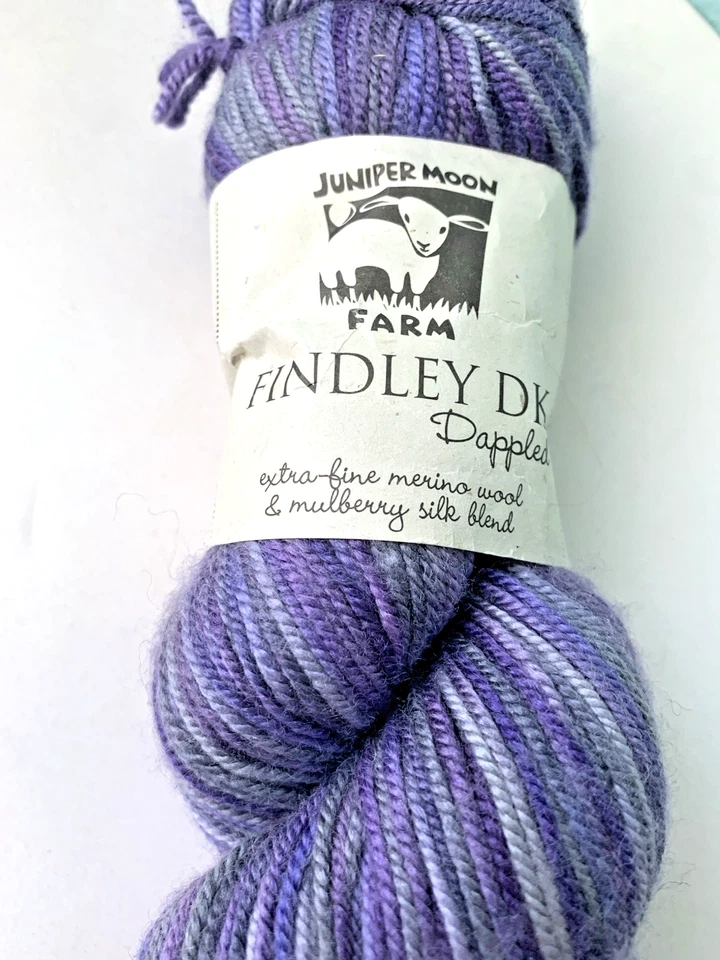 JUNIPER MOON -FINDLEY DK DAPPLED - #107 Purple -Merino Wool & Silk  262 yds 100g - Image 2 of 4