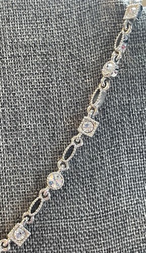 Napier Rhinestone Pendant Silver Tone Necklace - Picture 5 of 14