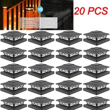 20 Pack LED Solar Post Lights Outdoor Deck Cap Fence Light PVC Vinyl 4x4 6x6