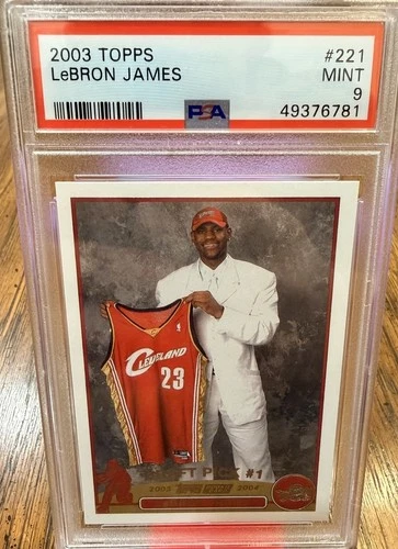 2003 Topps Rookie Card #221 Lebron James RC PSA 9 MINT Cleveland Cavs