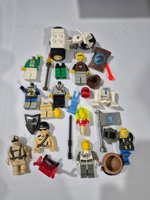 Lego and Blox Mini Figure parts and accessories Lot of 25 various pieces B11