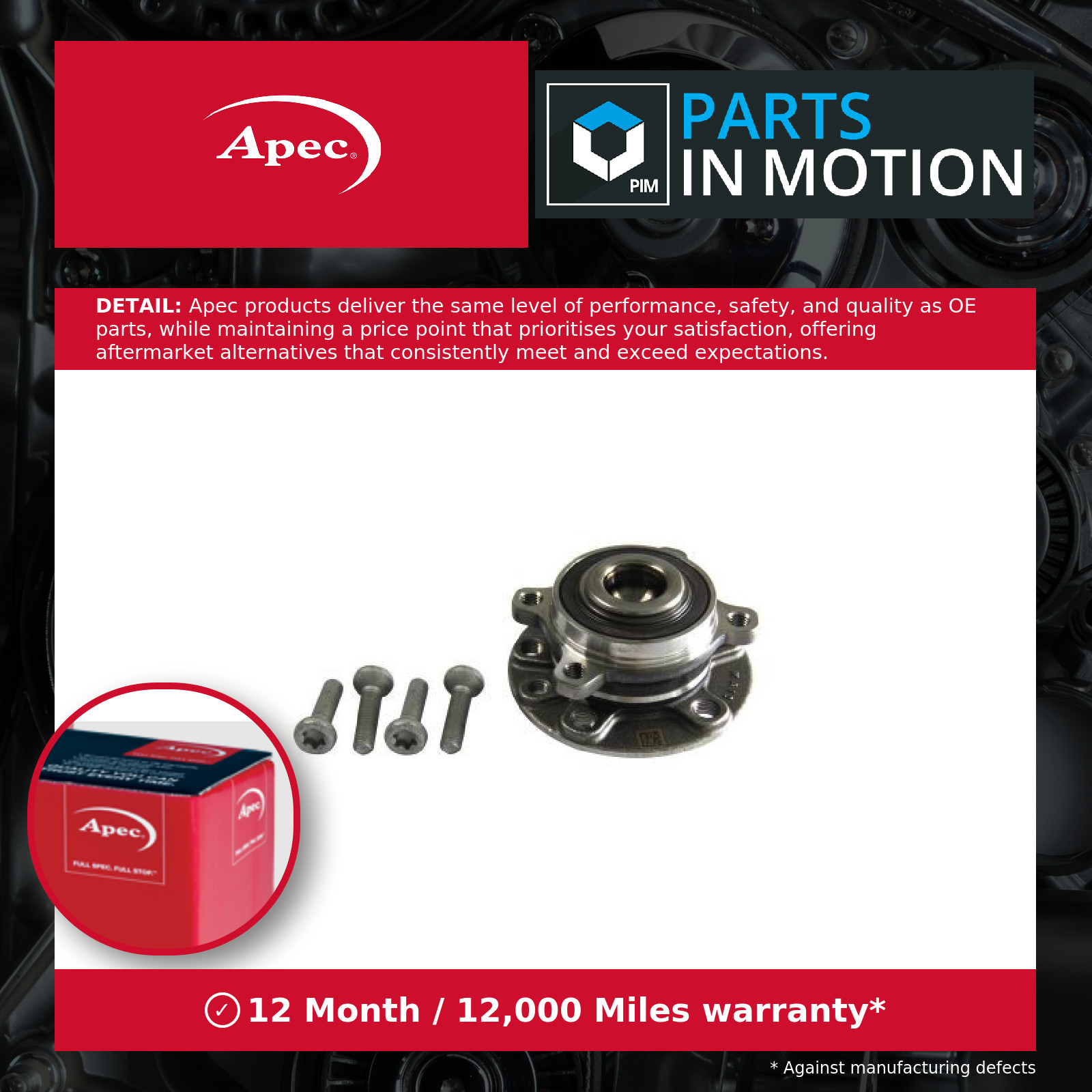 Wheel Bearing Kit AWB1685 Apec Genuine Top Quality Guaranteed New