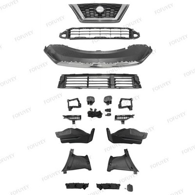 For Rogue 2021-2023 Front Grilles,Fog Light,Bumper Trim,Shutter,Air Duct&Spoiler