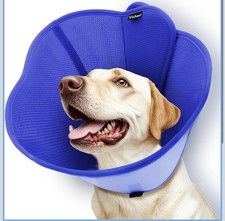 Upgraded Dog Cone Collar for Large Medium Double-Layer blue 198