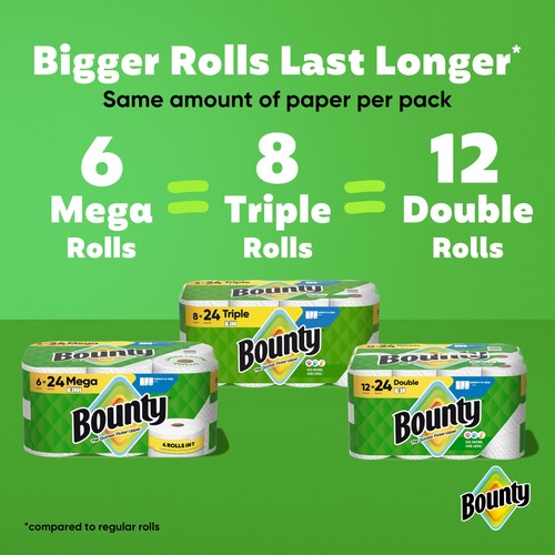 Bounty Select-A-Size Paper Towels, White, 8 Triple Rolls = 24 Regular Rolls - Picture 5 of 9
