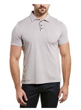 M. Singer Mens Light Gray Short Sleeve Polo Shirt S MADE IN USA New $68