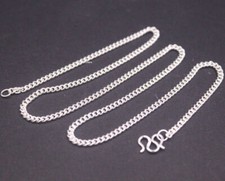 Pure 999 Fine Silver Chain For Women 3.6mm Solid Curb Link Necklace 16-28inchL