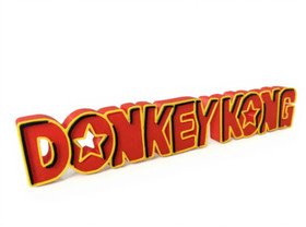 Donkey Kong Ornamental Retro Display Collectible Logo Text Memorabilia Stand NES