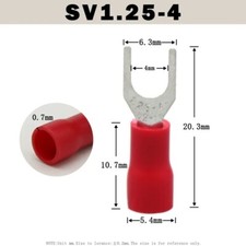 Fork Terminals Insulated Electrical Crimp Connector Terminal - Red Blue Black