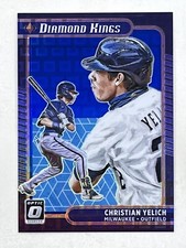 Christian Yelich 2021 Panini Donruss Optic Diamond Kings Pandora Blue Prizm /99