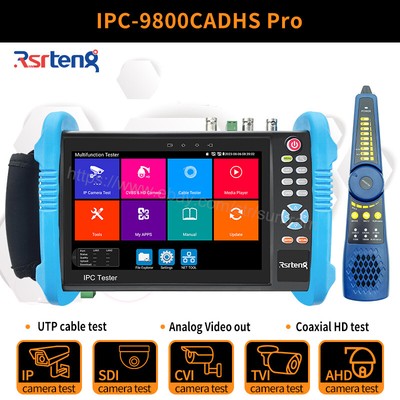 Rsrteng 8K CCTV Camera Tester 8MP CVI TVI SDI AHD Cable test IPC-9800CADHS Pro