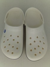 Crocs Unisex Crocband Clog Sandals, White, Men's 9/Women's 11