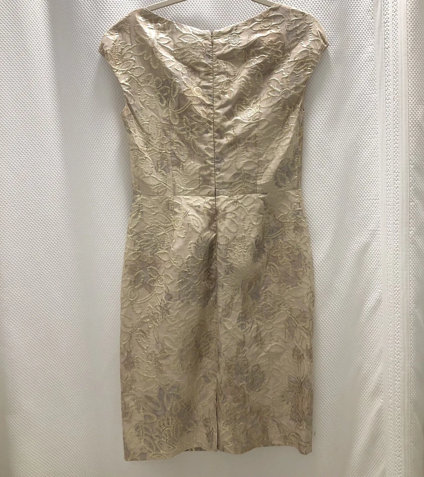 Chetta B Dress Size 6 Sherrie Bloom Peter Noviello Gold Floral Wedding Event - Image 3 of 4