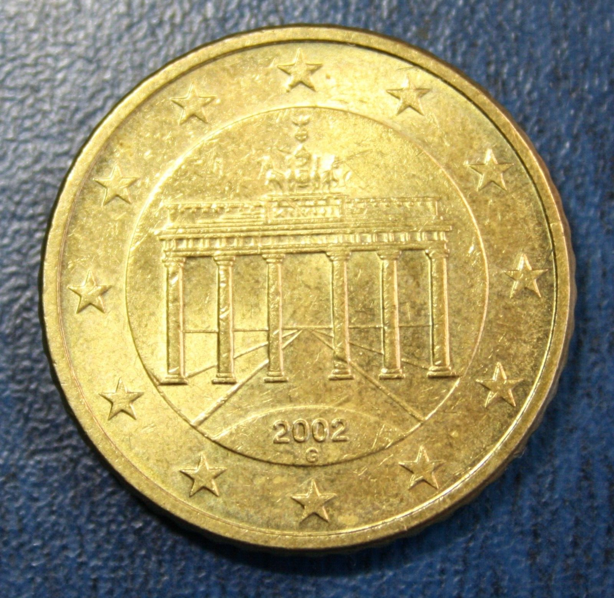 50 Euro Cent, The Brandenburg Gate (Germany, 2002, KARLSRUHE 