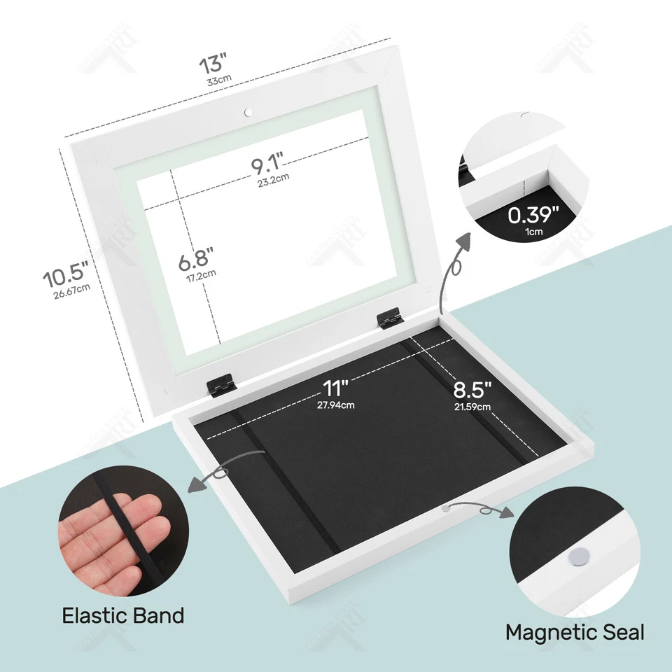 8.5x11 Kids Art Frames Front Opening Holds, Kids Artwork Frames Changeable - Image 4 of 4