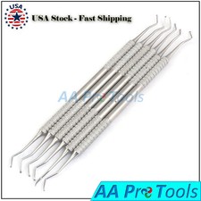 6 PCS DENTAL EXCAVATOR 17W, ENDO SPOON DOUBLE ENDED INSTRUMENTS STAINLESS STEEL