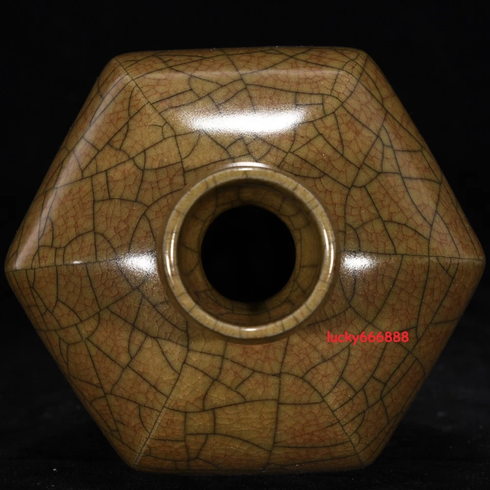 Jarrón pulm 9.0" china antiguo canto dinastía ge horno porcelana esmalte marrón Foto 2 de 4