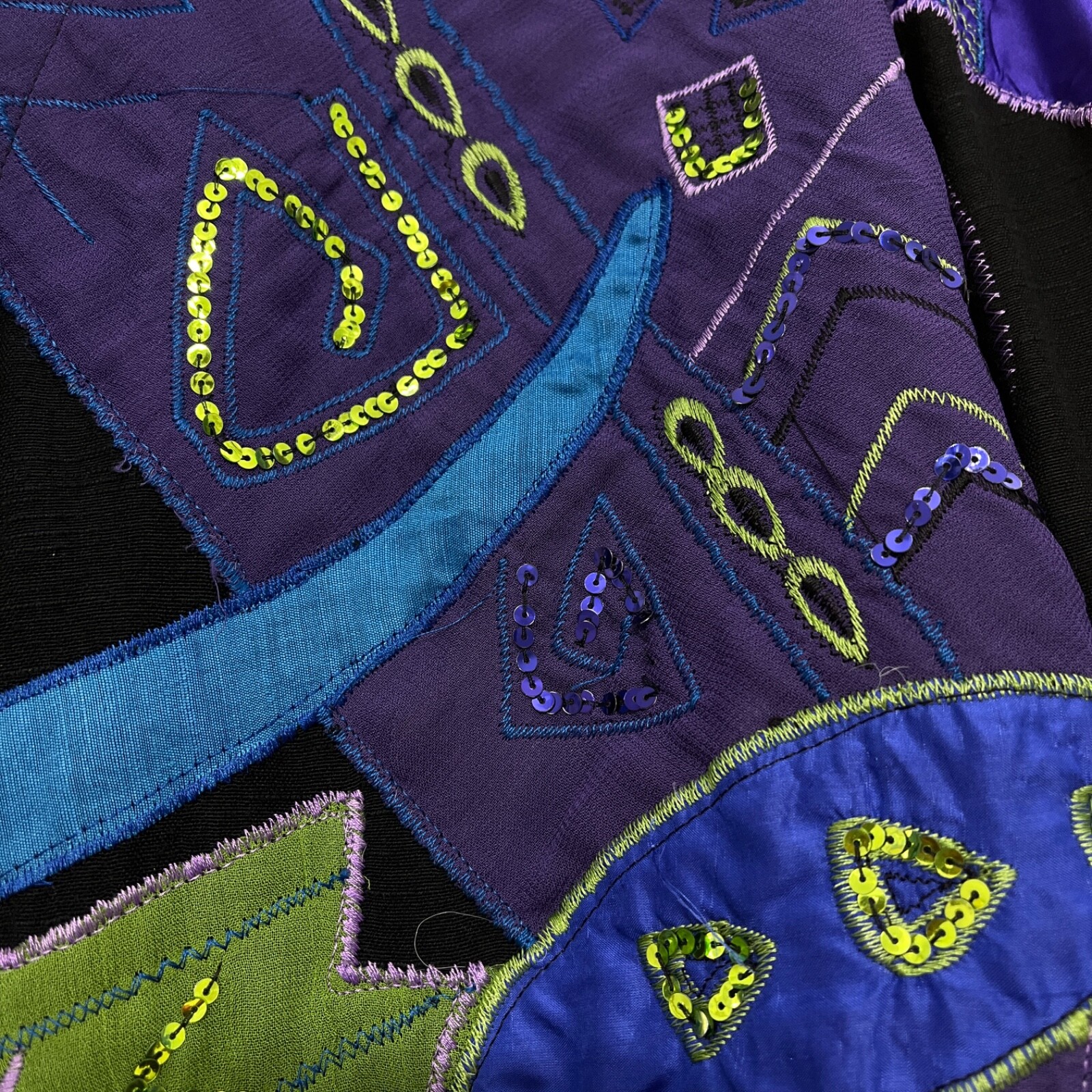 Chicos Jacket Women's Large 2 Patchwork Artsy Emb… - image 8