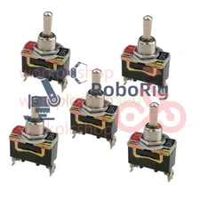 5PCS NEW E-TEN1021 2-Pin Toggle Flick Switch SPST ON-OFF Car Dash Light Metal