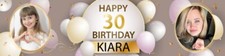 Personalisierte Geburtstagsbanner, Plane Werbebanner , 200x50 Happy Birthday