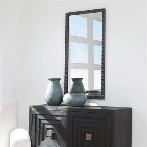 Uttermost Dandridge Contemporary Iron and MDF Mirror in Matte Black/Silver - Picture 6 of 7