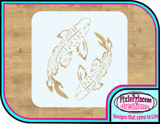 Koi Carp Fishing A Mylar 190 Stencil Reusable Crafts Airbrush Spray Paint Wall