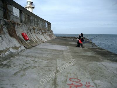 Photo 6x4 Fishing at South Gare Seaton Carew Despite warning notices of d c2010