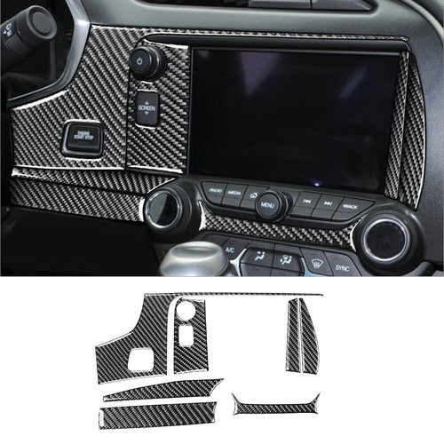Carbon Fiber Center Console Sticker Trim For Chevrolet Corvette C7 2014-2019 - Black Decorative Cover