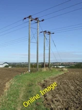 Photo 6x4 Power Lines Haverhill/TL6645 Power lines near to Sturmer, Esse c2012