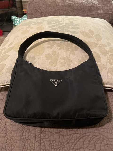 prada shoulder bag nylon tessuto mini black