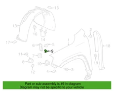 Body Side Front Fender Rear Intermediate Bracket - Genuine GM (23349254)