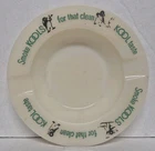 Vintage Milk Glass Kool Cigarettes Advertising Ashtray with Willie the Penguin