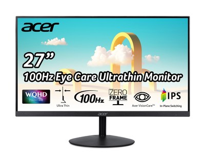 SB272U Ebiip 27'' WQHD 2560x1440 IPS Zero-Frame Gaming Office Monitor | AMD Fr...