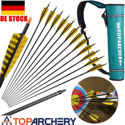TOPARCHERY 32 Zoll Carbonpfeile SP400 mit 4 Zoll Truthahnfeder für die Bogenjagd