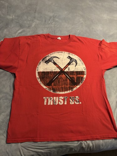 Roger Waters The Wall Live Tour 2010 "Trust Us" T-Shirt Red 2XL Pink Floyd