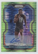 2020 Panini Prizm Rookie Neon Green Pulsar Noah Igbinoghene #340 Auto 0y6c